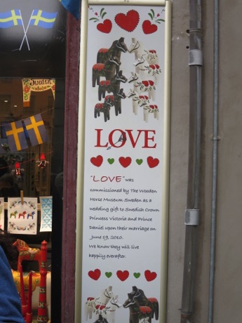 sign at The Wooden Horse Museum, Stockholm